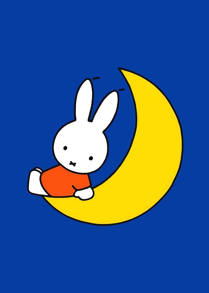 Miffy Sitting on a Crescent Moon