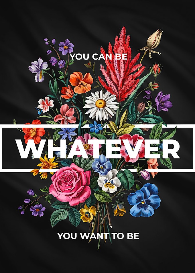 Inspirational floral text art