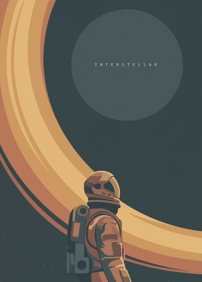 Interstellar Astronaut and Ringed Planet