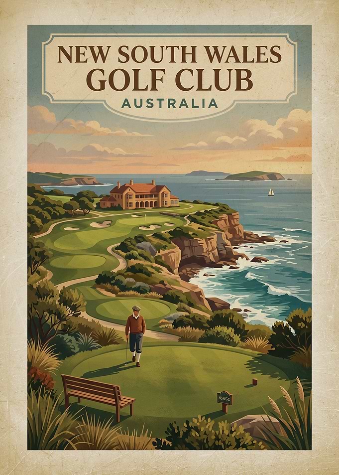 New South Wales Golf Club Vintage Poster