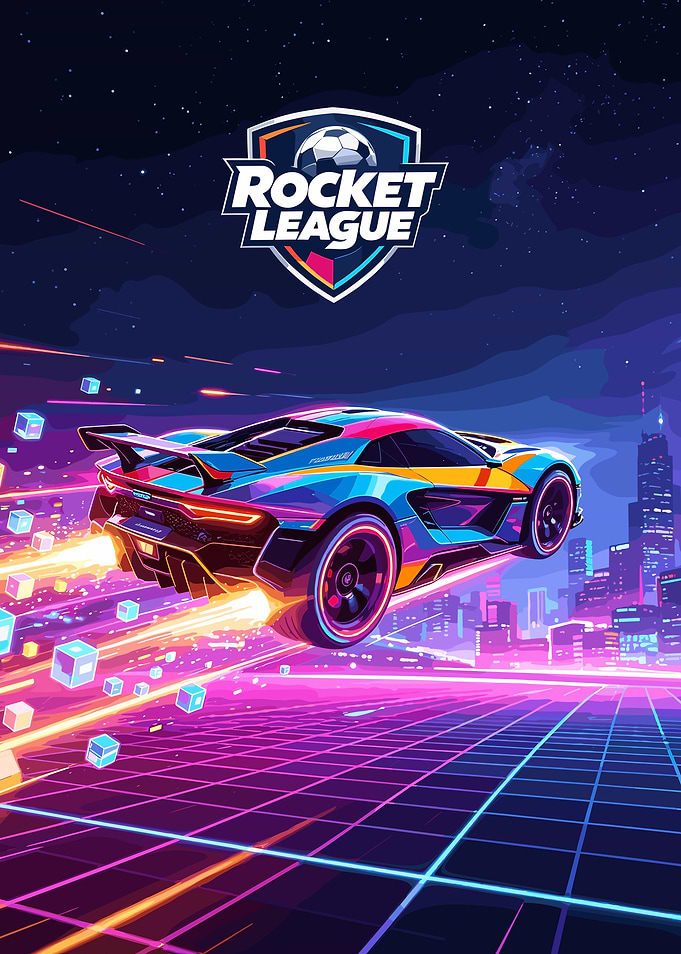 Rocket League Car in Neon City