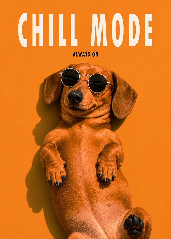 Dachshund in Sunglasses Relaxing