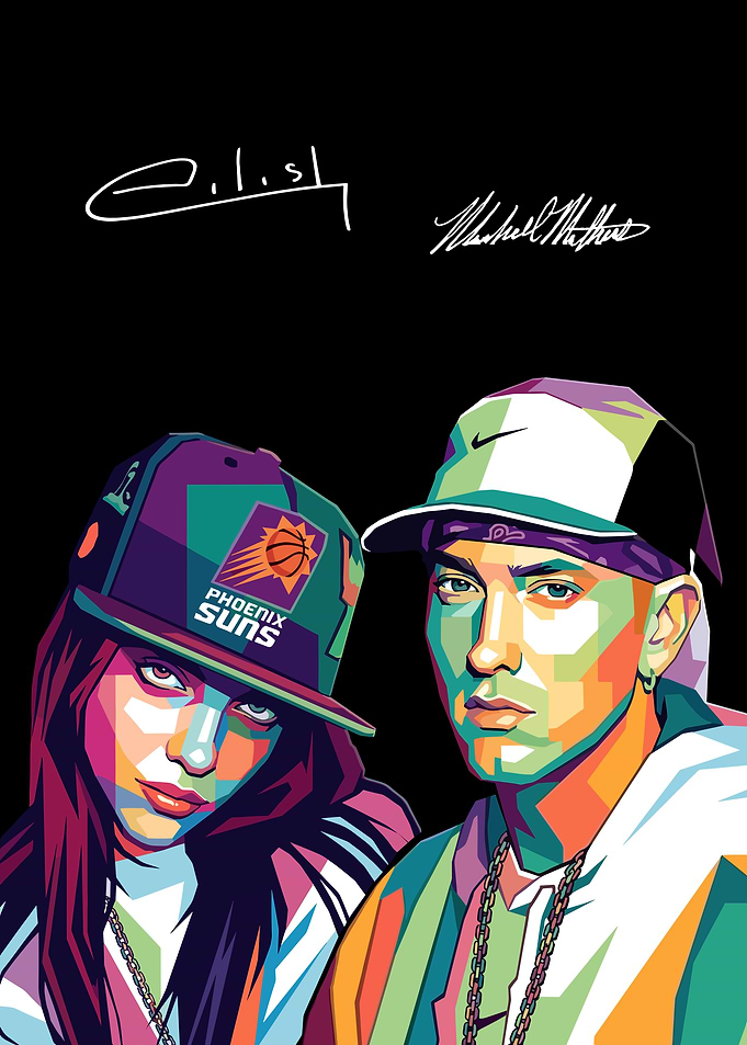 Billie Eilish and Eminem Pop Art