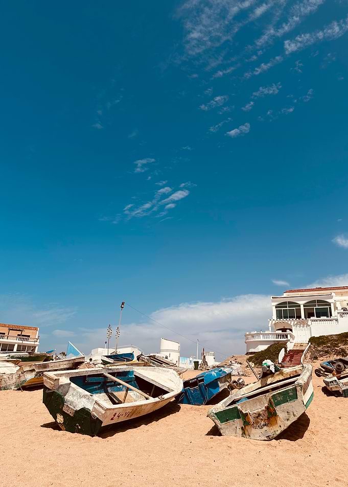 Boats on a Sandy Beach