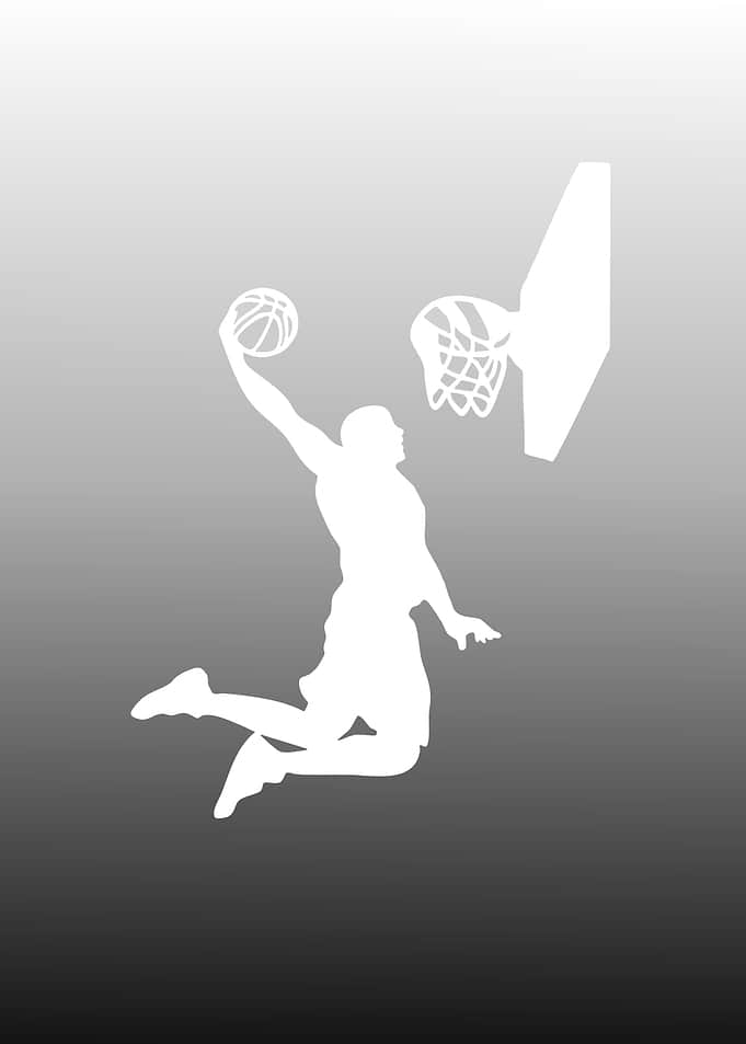 Basketball Player Dunking Silhouette