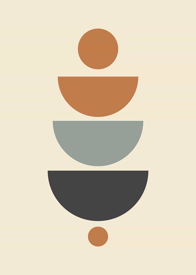 Abstract Geometric Shapes Stacked
