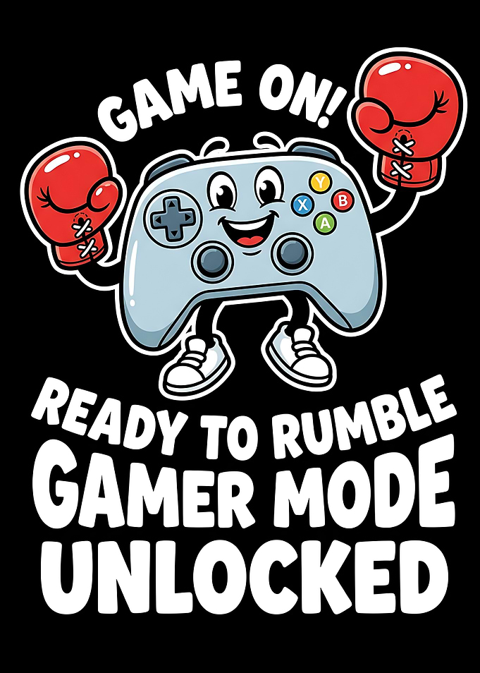 Gamer Print — Game On Gamer Mode Unlocked Poster, Funny Gaming Wall Art, Game Room Decor,
