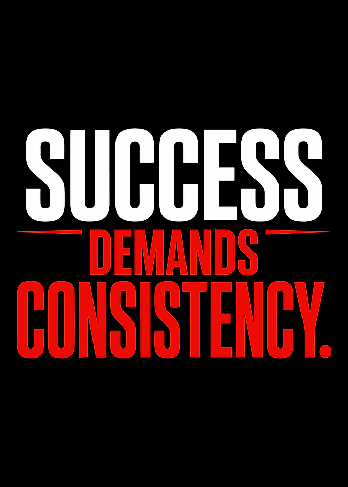 Success Demands Consistency Motivational Typography Poster | Inspirational Wall Art