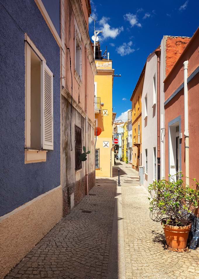 Colorful European Street Scene
