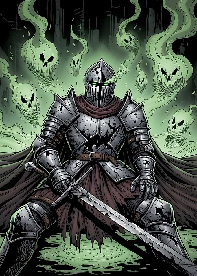 Knight with Ghostly Apparitions