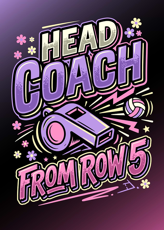Head Coach From Row 5 Volleyball Art