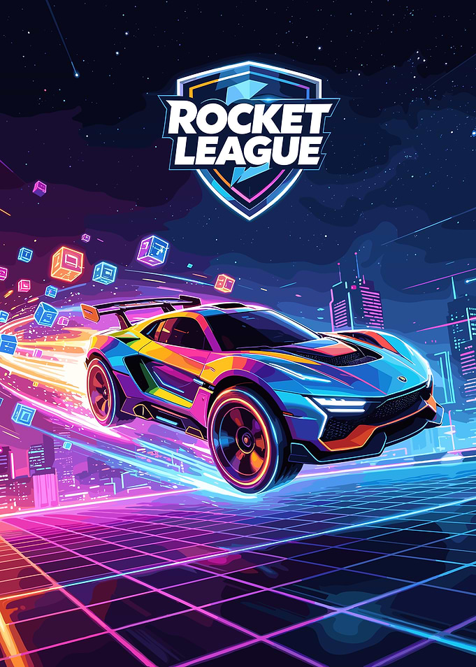 Rocket League Car in Neon City