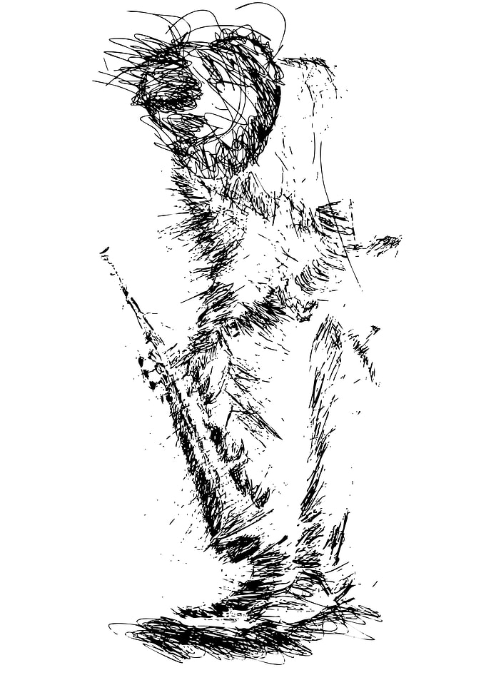 Abstract Sketch of a Figure with Instrument