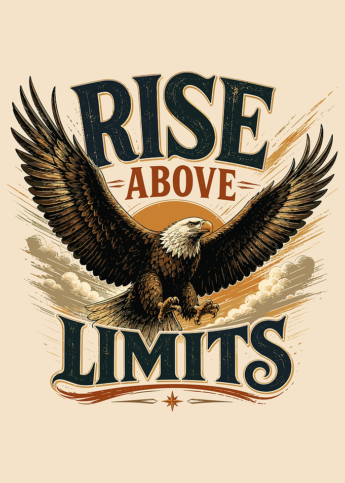 Rise Above Limits Bald Eagle Motivational Poster Patriotic Wall Art
