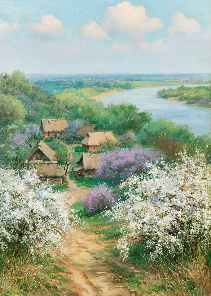 Riverside Village in Spring Bloom
