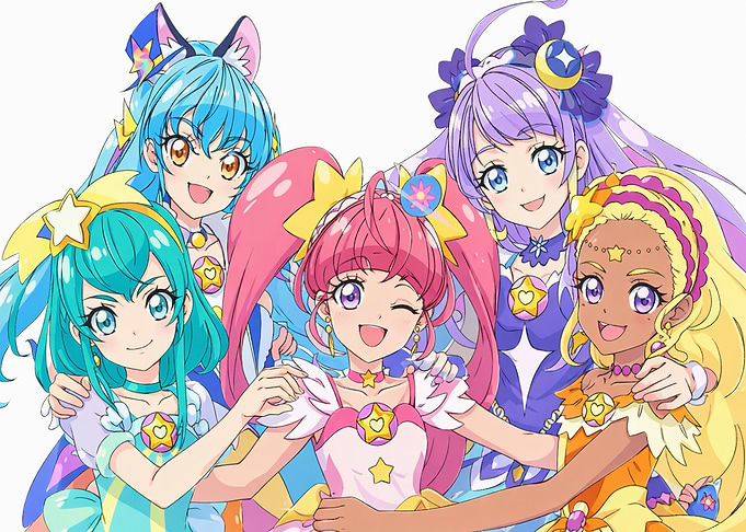 Five Magical Girls Posing Together