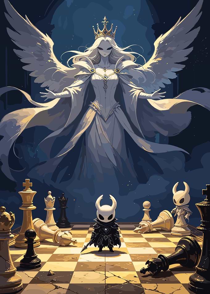 Knight and Angel on Chessboard