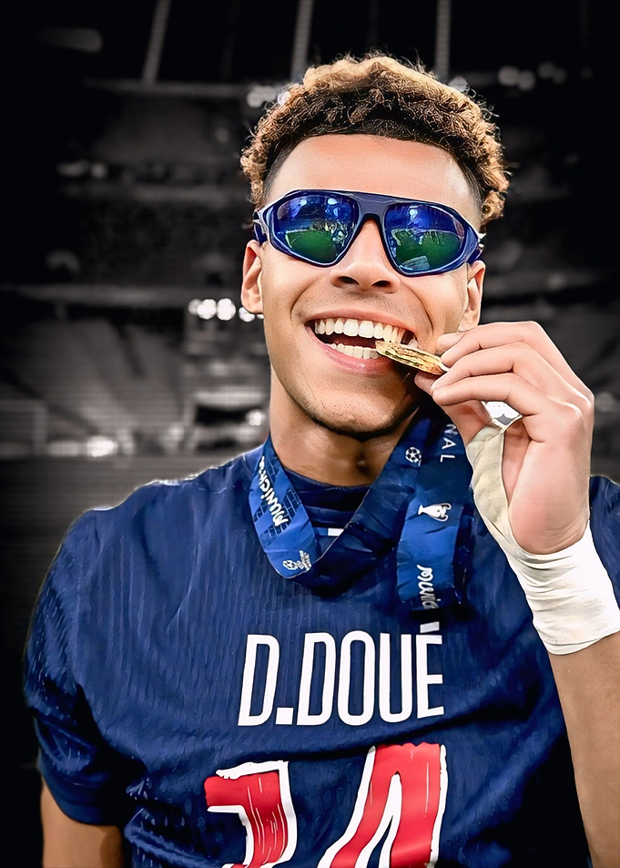 Desire Doue with Medal and Sunglasses