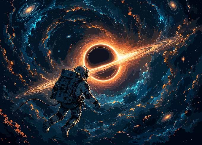 Astronaut near a black hole