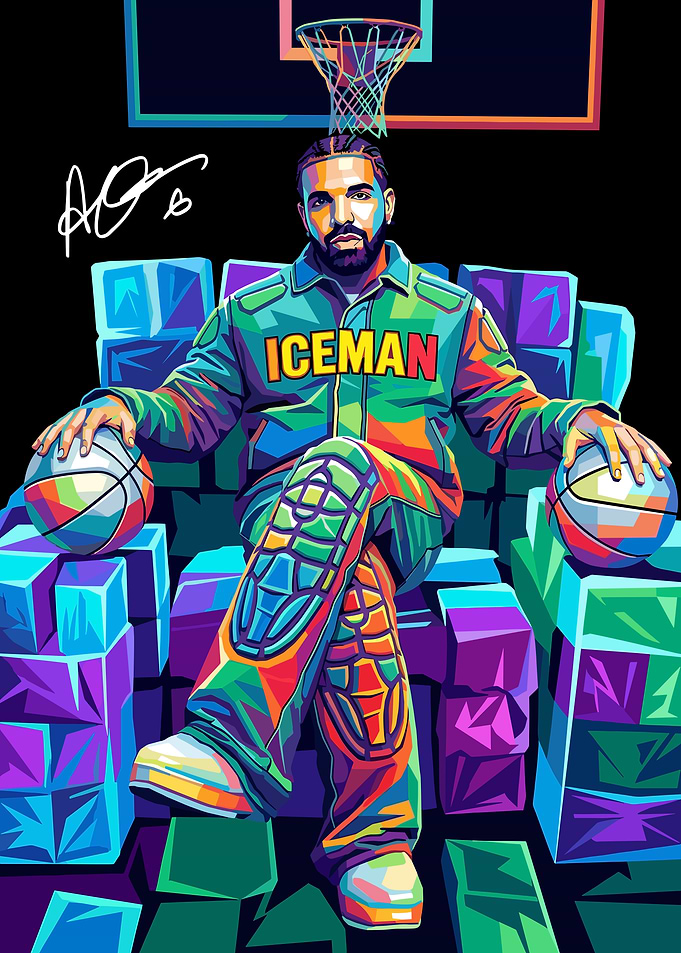 Drake as Iceman with Basketballs