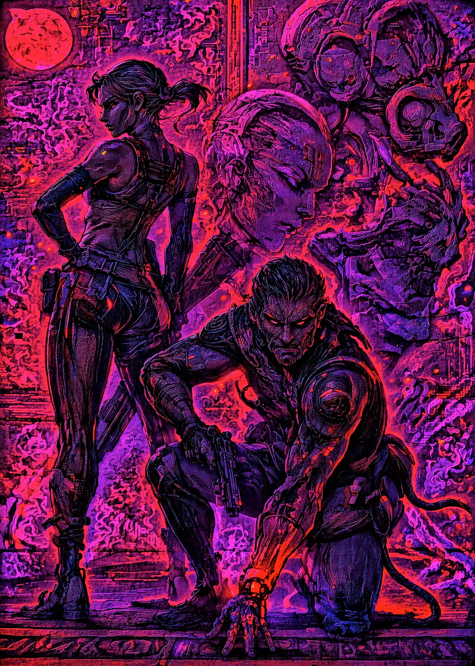 Sci-fi characters in vibrant colors