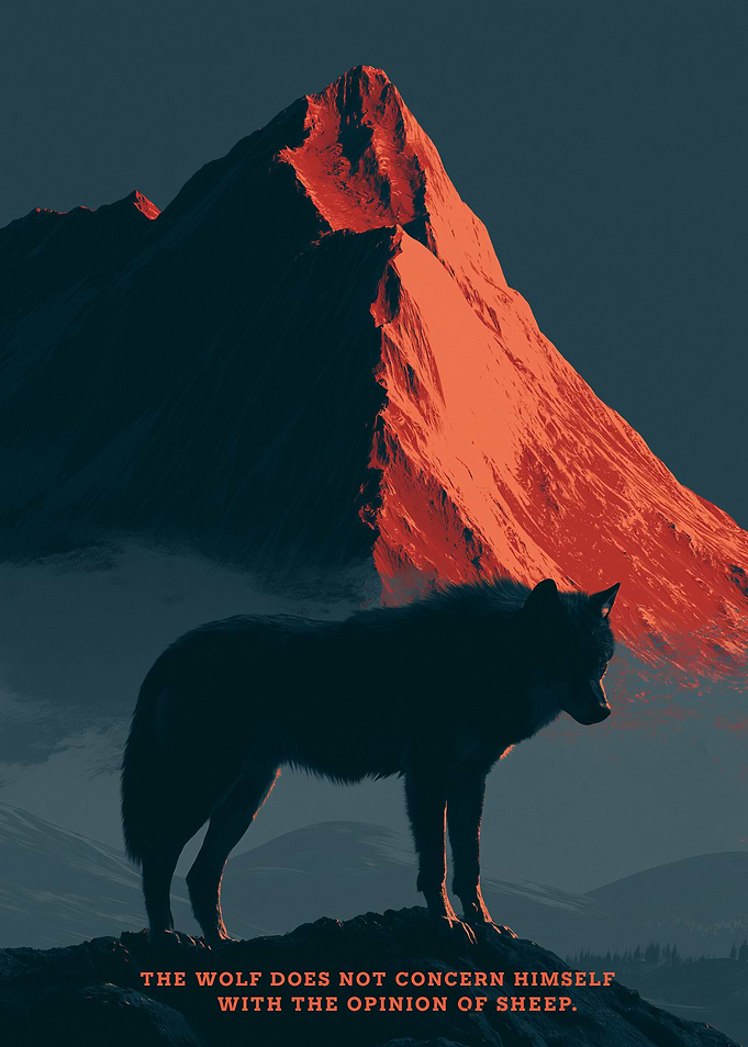 Wolf on Mountain Peak