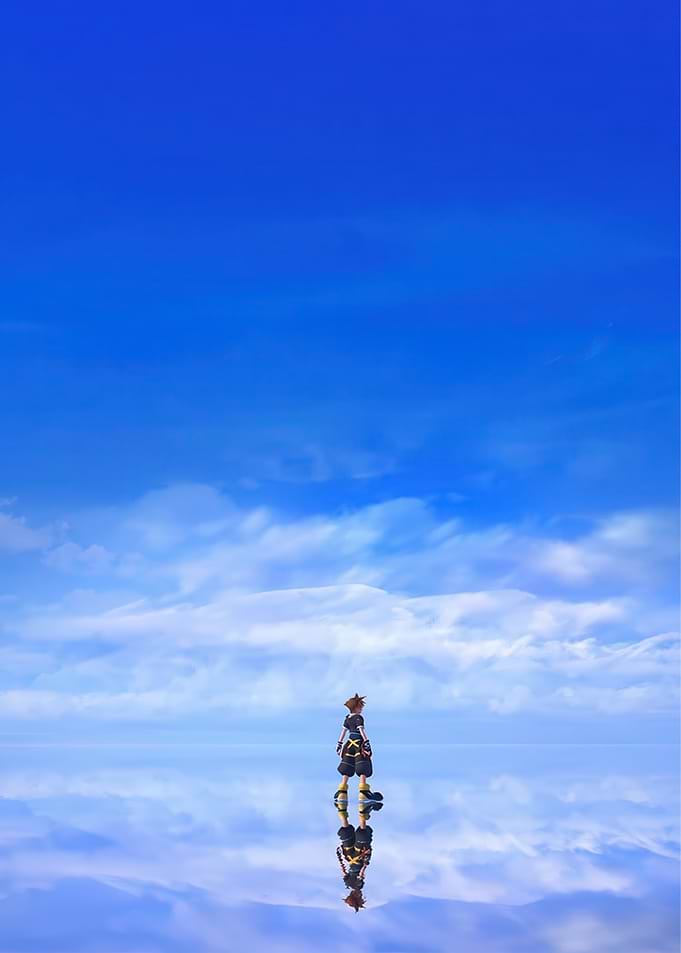 Sora standing on a reflective surface