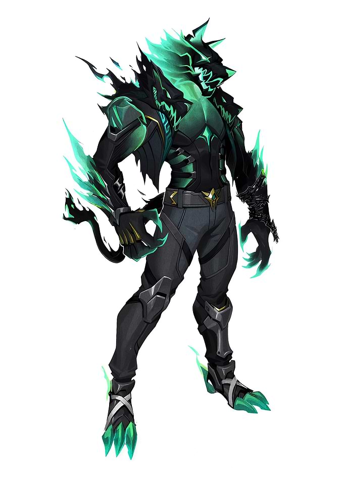 Wolf-like creature with glowing green accents