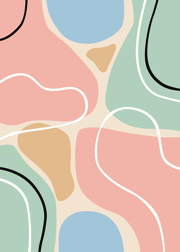 Abstract Organic Shapes with Lines