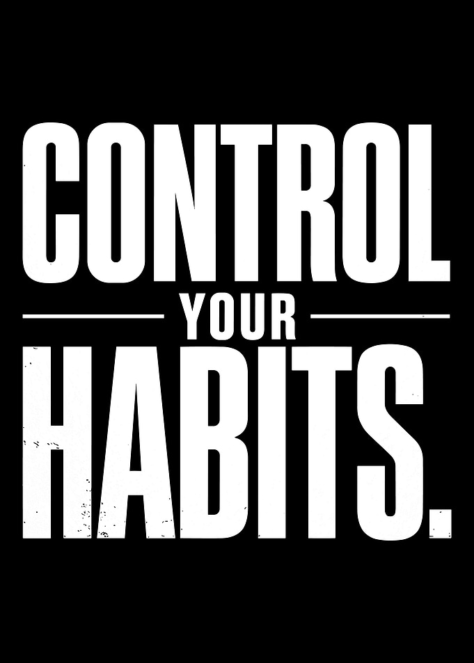 Control Your Habits Motivational Typography Poster Minimalist Mindset Wall Art