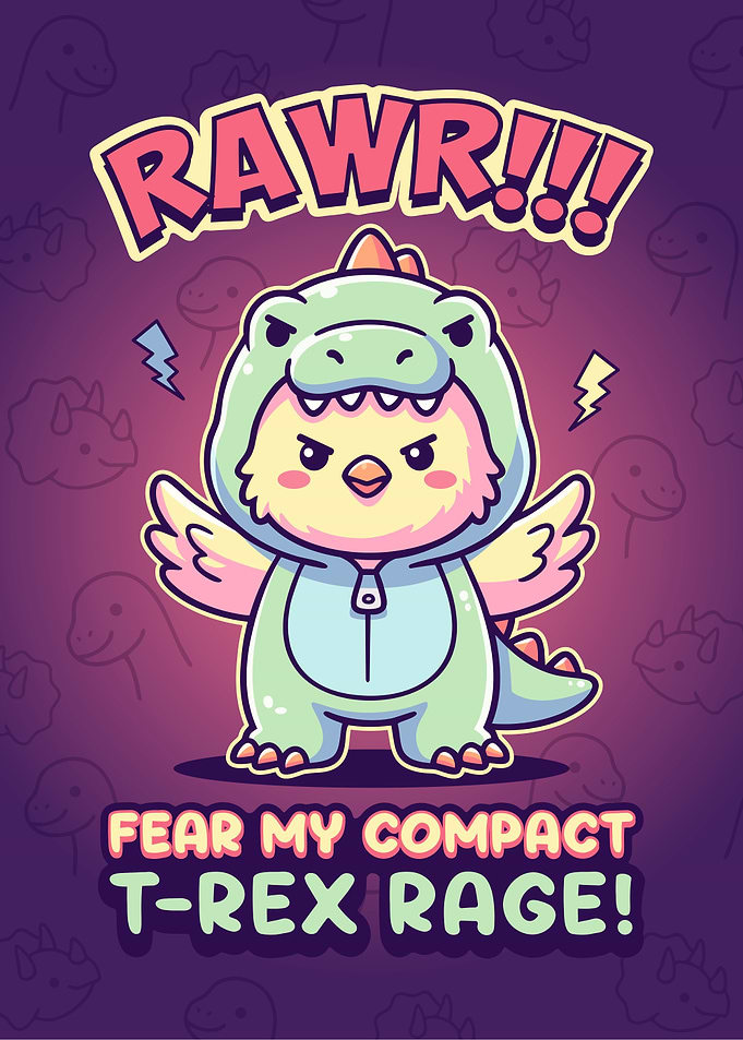 Cute Chick in Dinosaur Costume - Rawr!