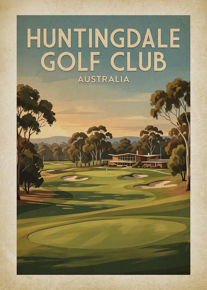 Huntingdale Golf Club Vintage Poster