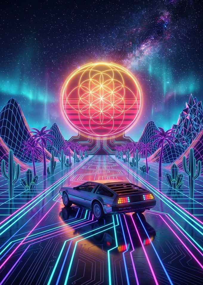 Retro Futuristic DeLorean Drive