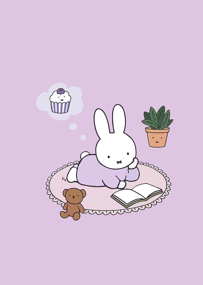 Miffy the Bunny Dreaming of Cupcakes