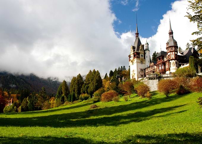 Castle on a Hillside in Autumn