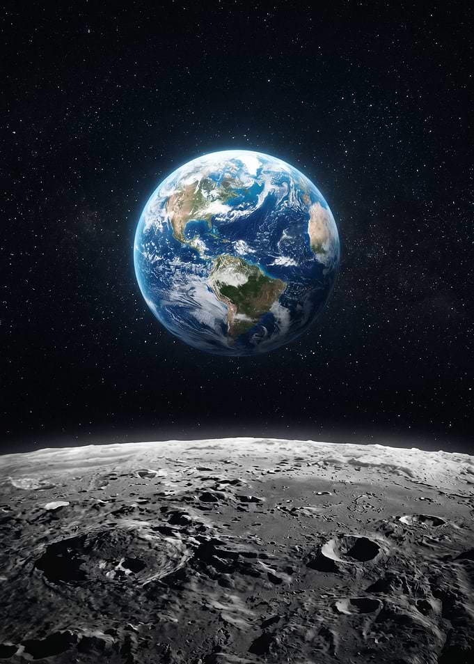 Earth and Moon in Space