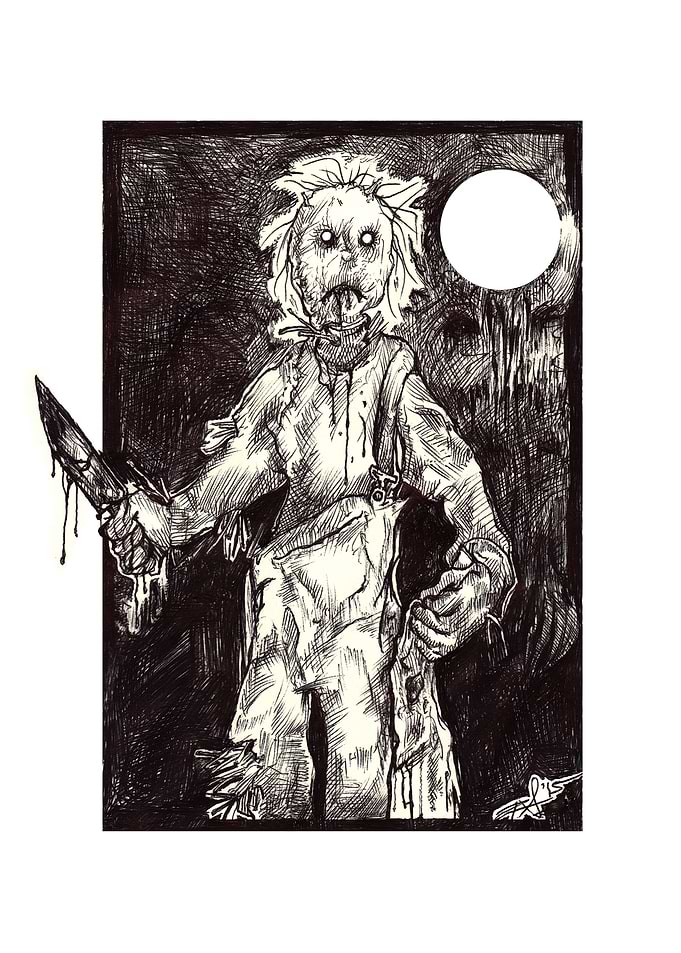 Scary Scarecrow with Knife