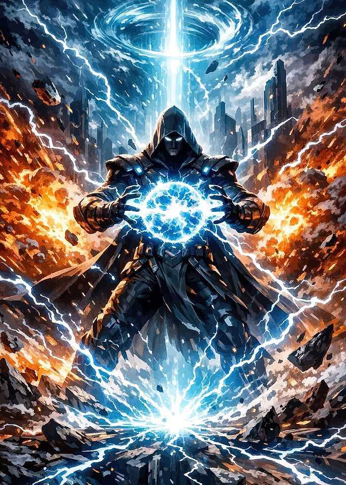 Mysterious Mage Conjuring Energy