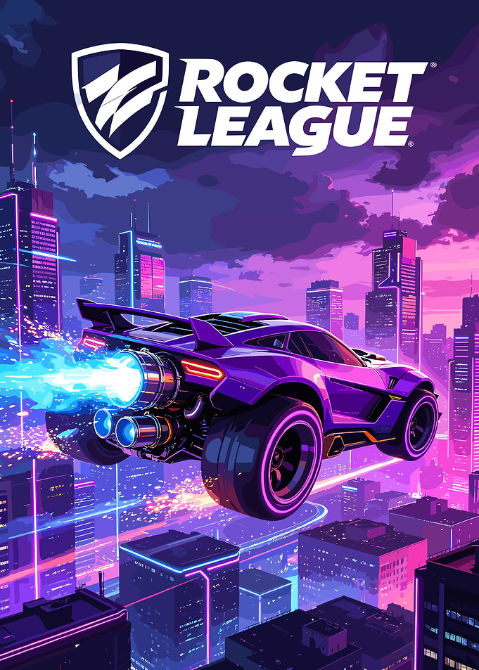 Rocket League Cyberpunk Cityscape
