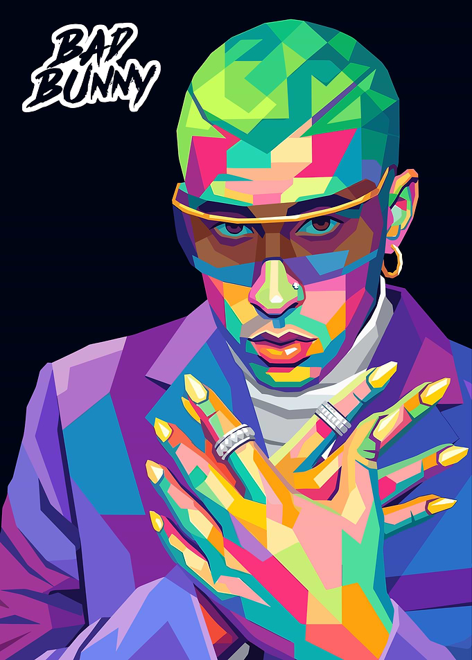 Bad Bunny Pop Art Portrait