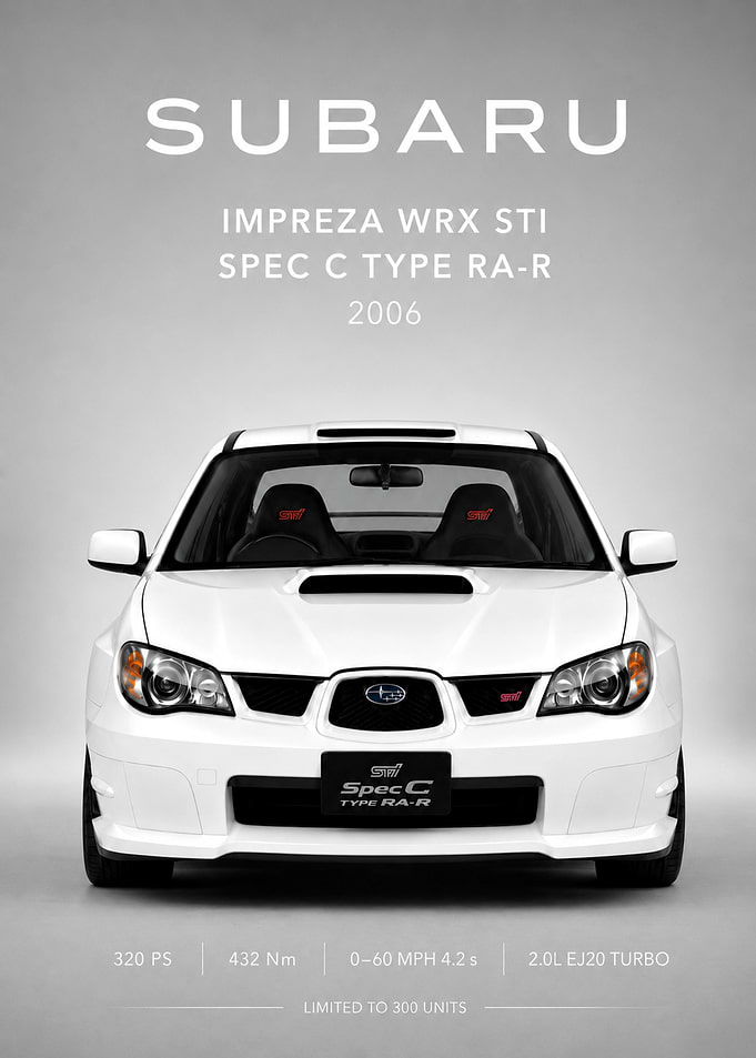 White Subaru Impreza WRX STI Spec C RA-R