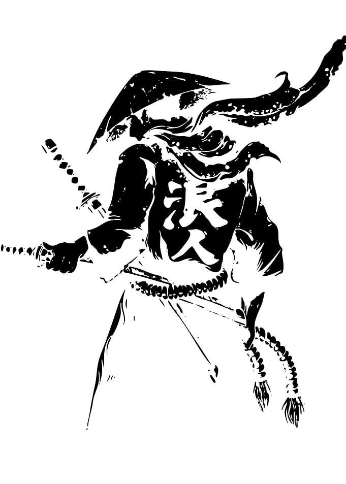 Samurai Warrior with Swords