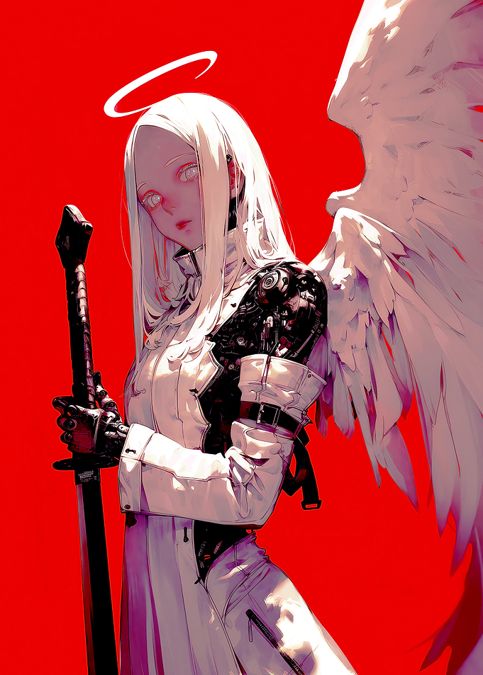 Cyberpunk Angel Warrior