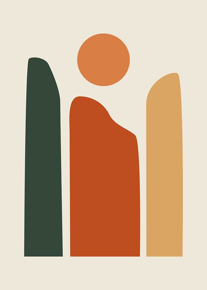 Abstract Mid-Century Modern Landscape