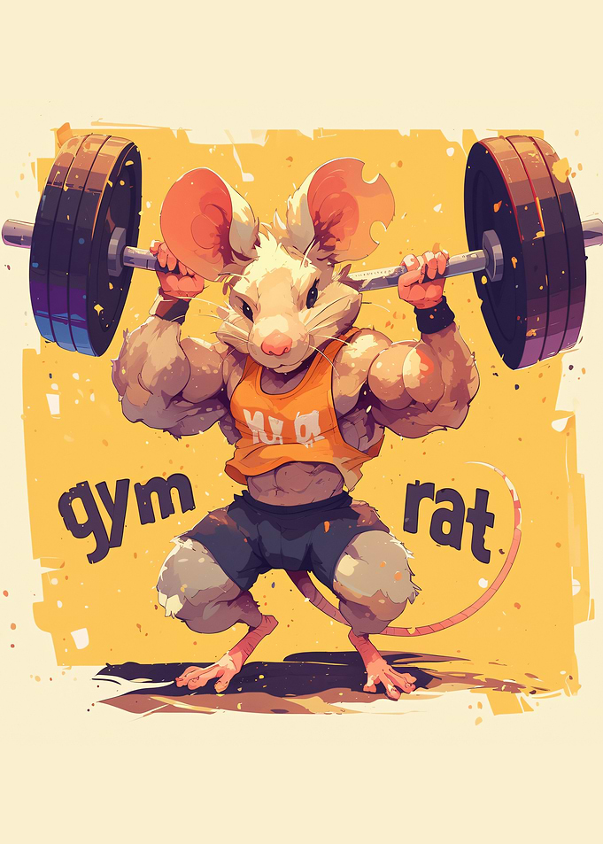 Muscular Mouse Lifting Weights