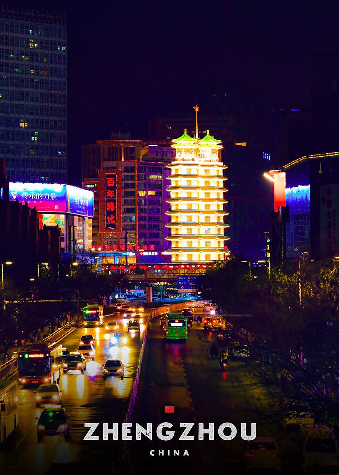 Zhengzhou Cityscape at Night