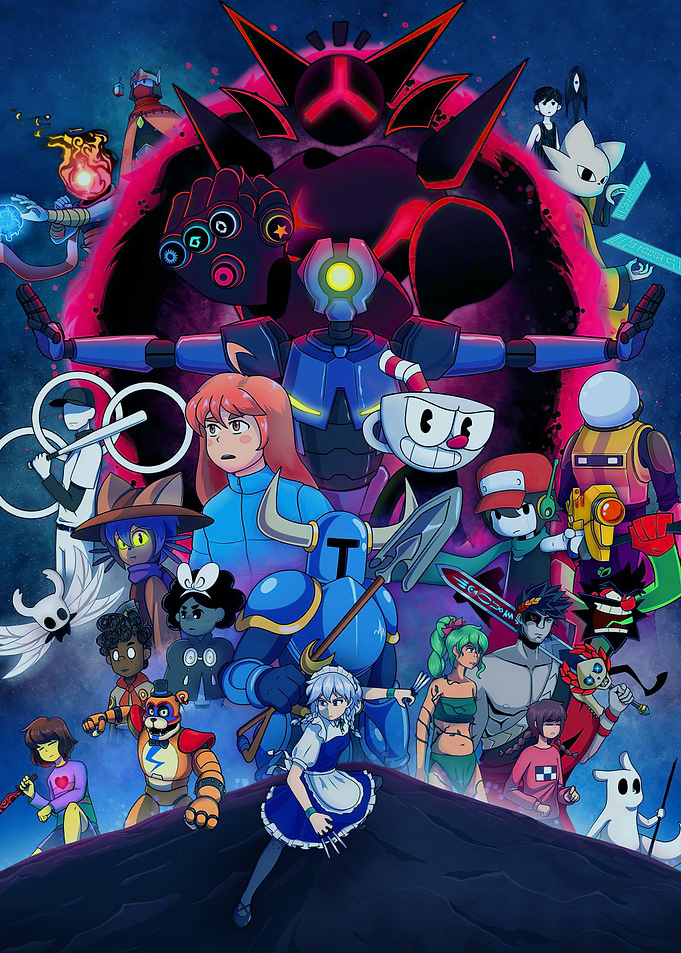 Indie Game Character Crossover Poster