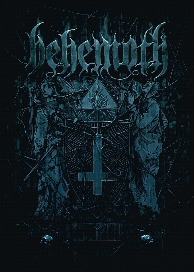 Behemoth band logo with occult symbols