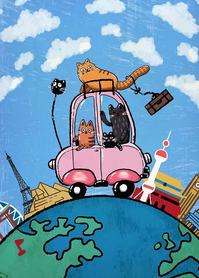 Cats Traveling the World