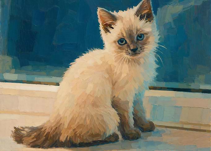 Siamese Kitten Painting